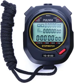 Stopwatch Timer Lap Split Digital Stopwatch with Clock Calendar Alarm, Large Display Stop Watch for Sports Kids Coaches Swimming Running