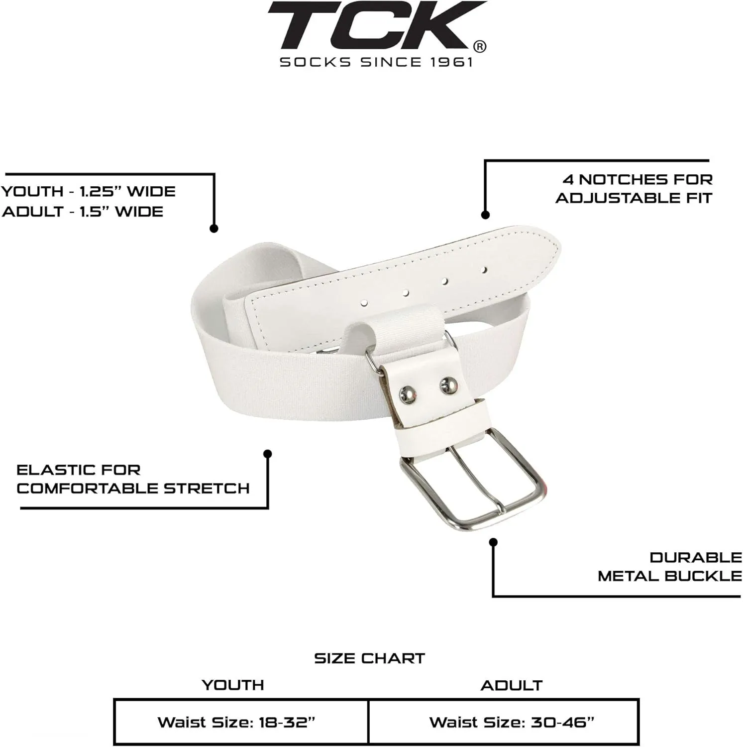 TCK Baseball Belt and Socks Combo Over the Knee - Youth and Adult Sizes Prosport
