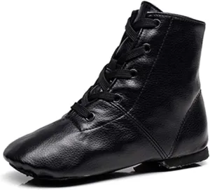 TINRYMX Jazz Shoes PU Leather Lace-up Elastic Slip On Split Sole Jazz Shoe for Women&Men Dance Shoes,Model TJ-Jazz