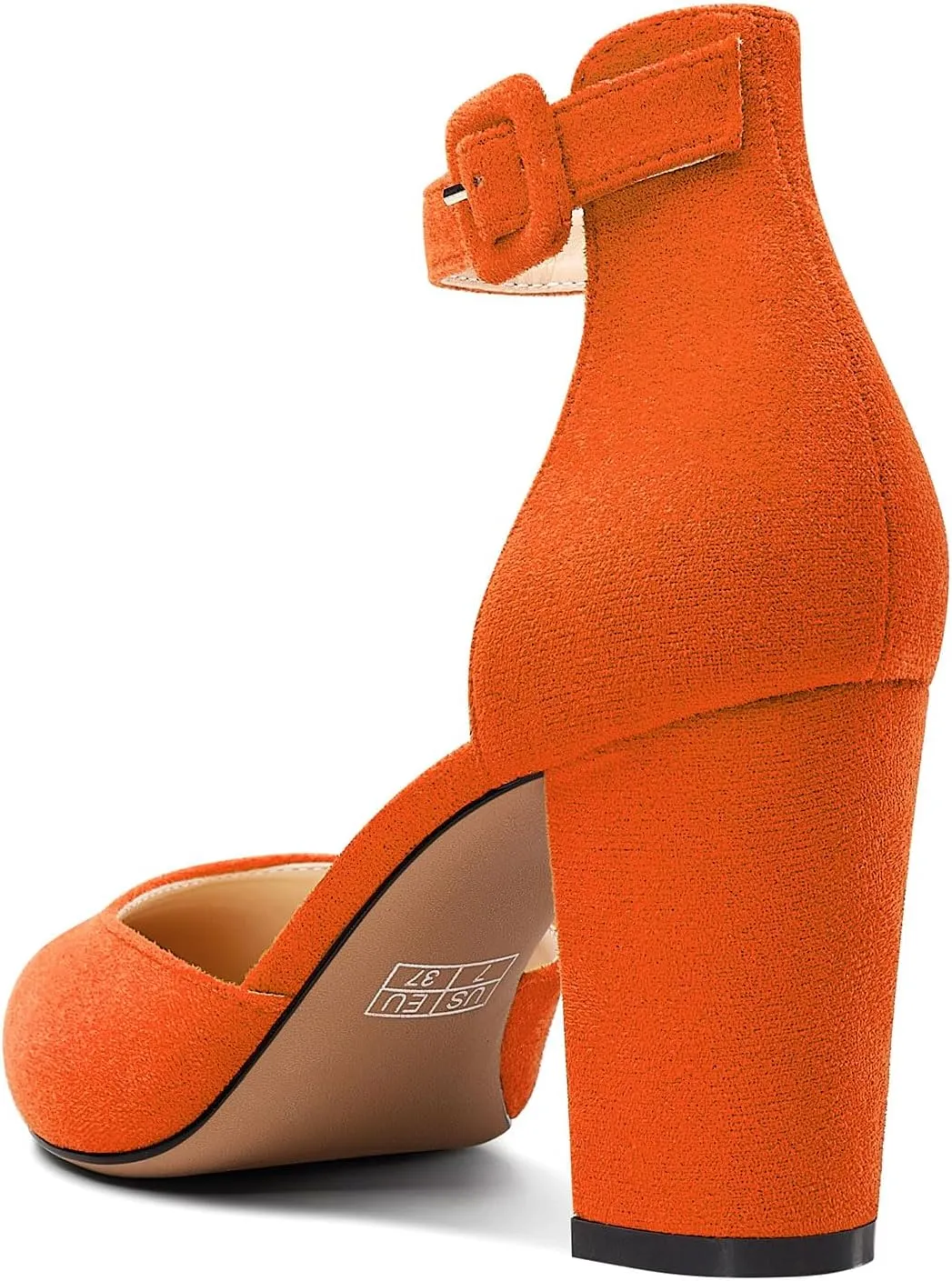 TNYNFBEB Womens Chunky Block Mid Heel Pointed Toe Pumps Ankle Strap Two-Piece Buckle Prom Wedding Dress 3.2 Inches Heels