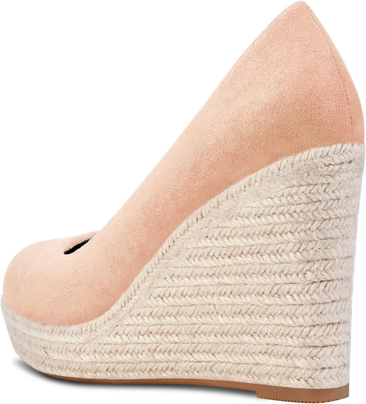 TNYNFBEB Womens Wedge Heel Close Round Toe Pumps Slip-on Prom Party Cute Basic Classic Summer 3.9 Inches Heels