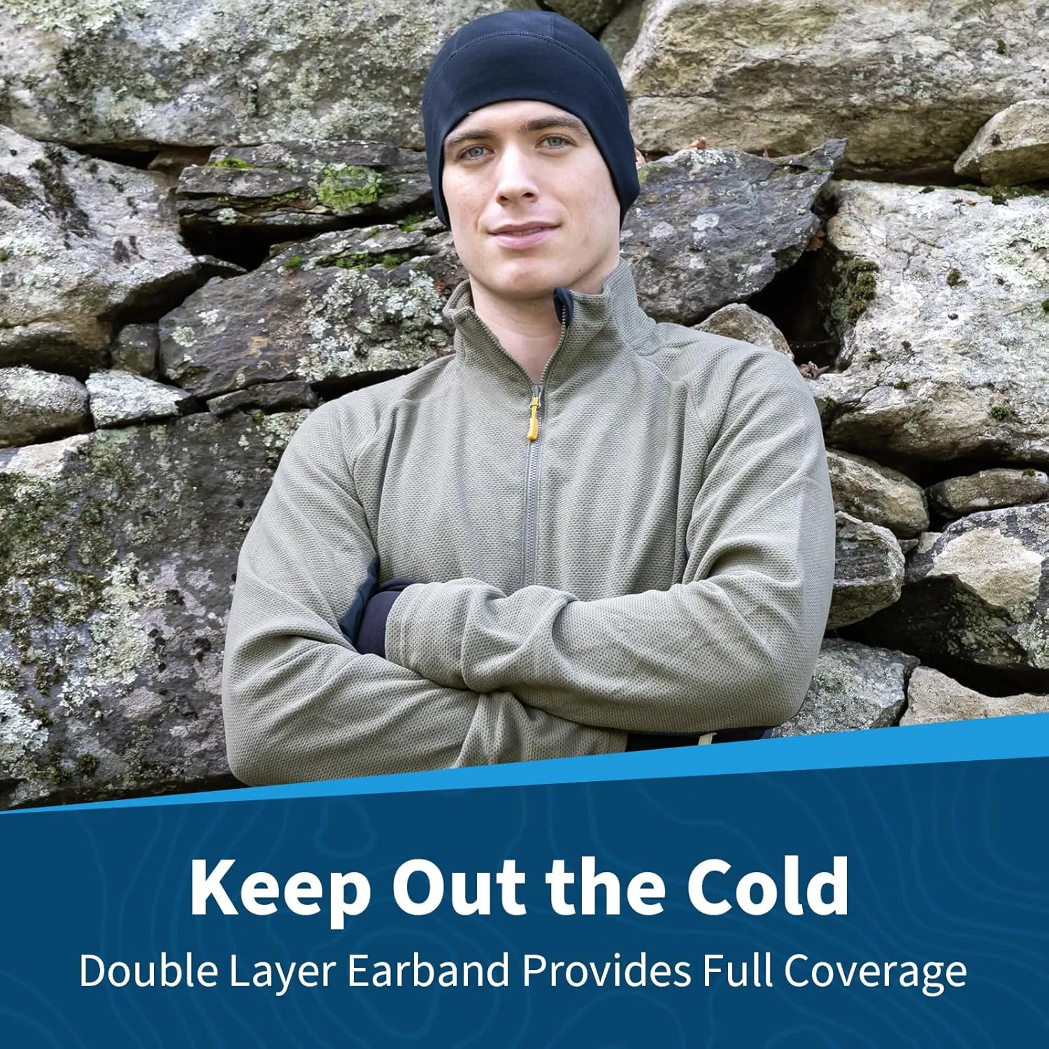 TrailHeads Men’s Merino Wool Beanie - Winter Hat for Runners