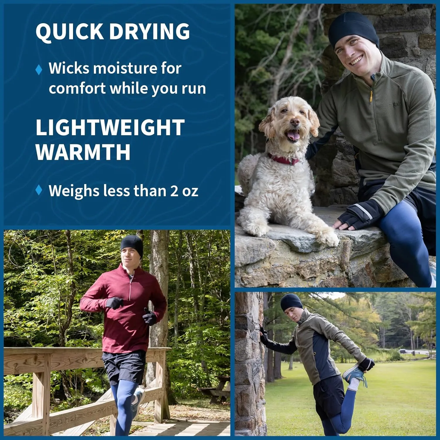 TrailHeads Men’s Merino Wool Beanie - Winter Hat for Runners