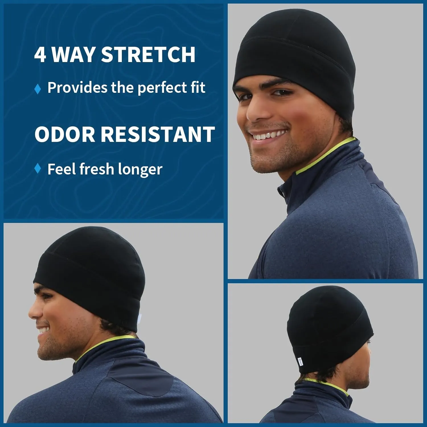 TrailHeads Men’s Merino Wool Beanie - Winter Hat for Runners