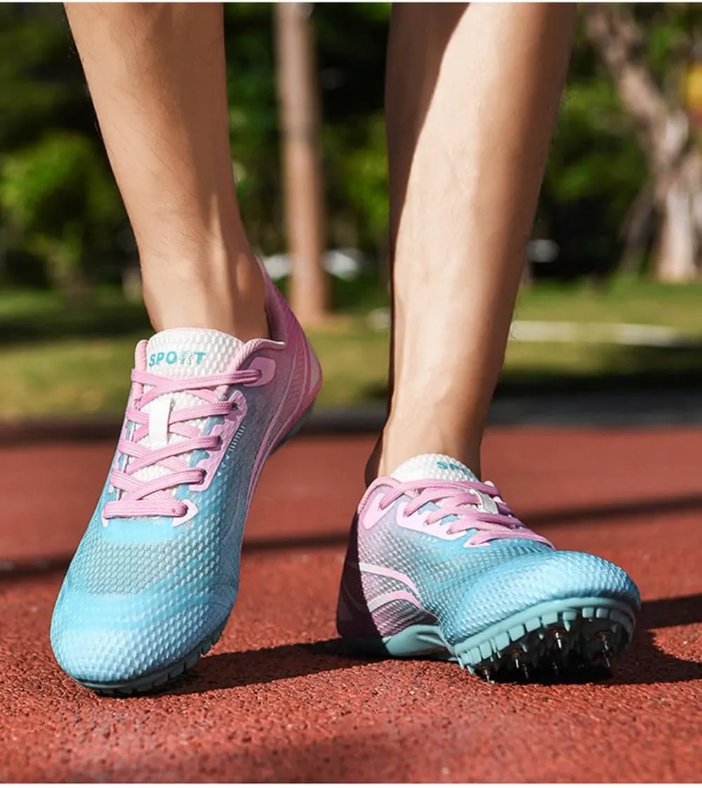 Unisex Track & Field Spikes Shoes with 8 Removable Nails - High-Performance Breathable Mesh Sprint & Jumping Athletic Shoes for Men, Women, Boys, Girls