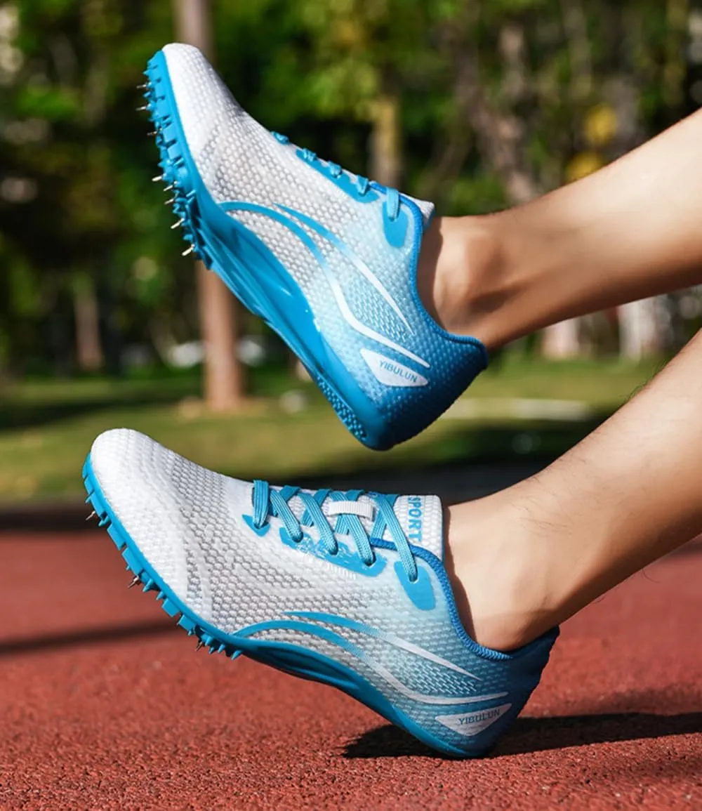 Unisex Track & Field Spikes Shoes with 8 Removable Nails - High-Performance Breathable Mesh Sprint & Jumping Athletic Shoes for Men, Women, Boys, Girls