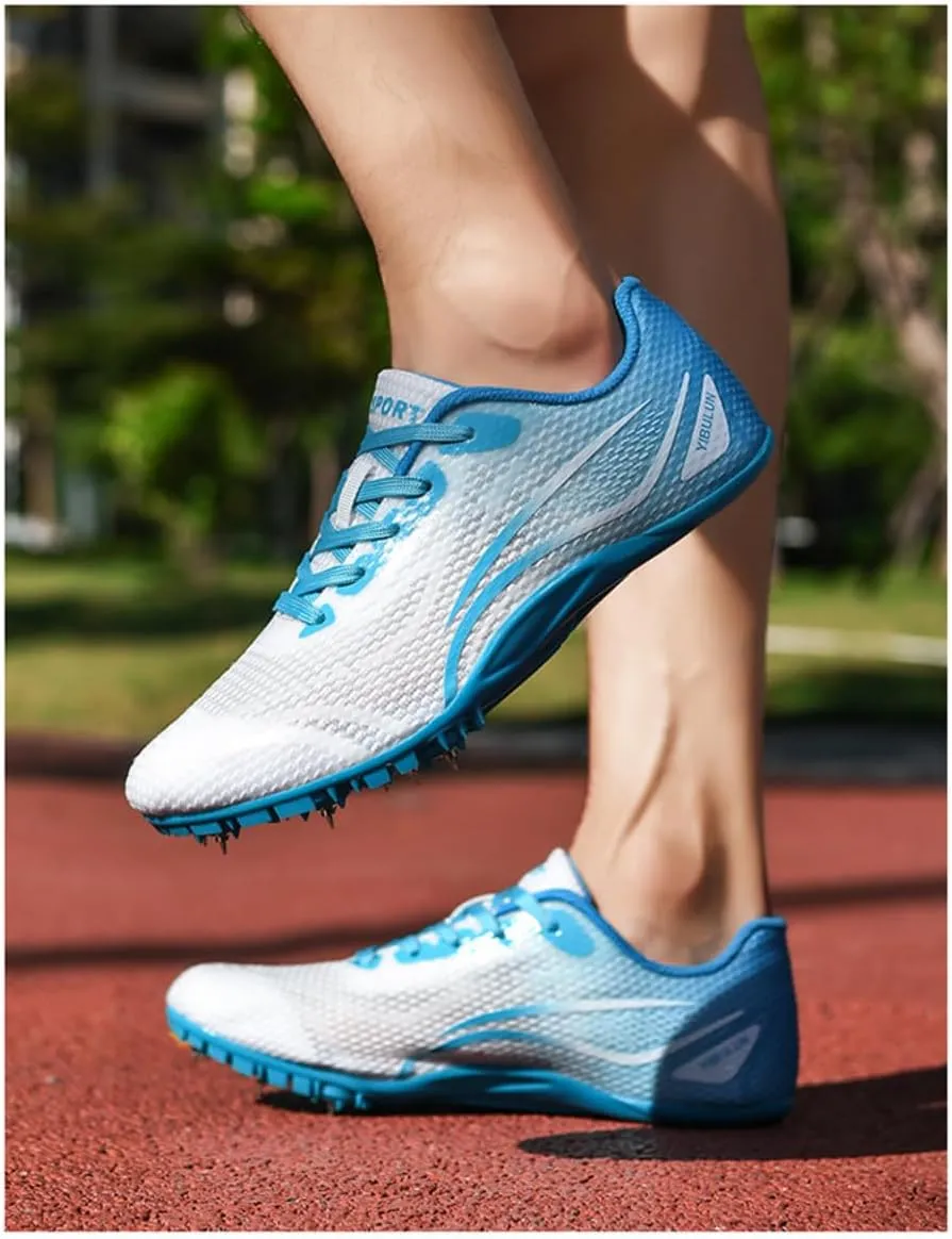 Unisex Track & Field Spikes Shoes with 8 Removable Nails - High-Performance Breathable Mesh Sprint & Jumping Athletic Shoes for Men, Women, Boys, Girls