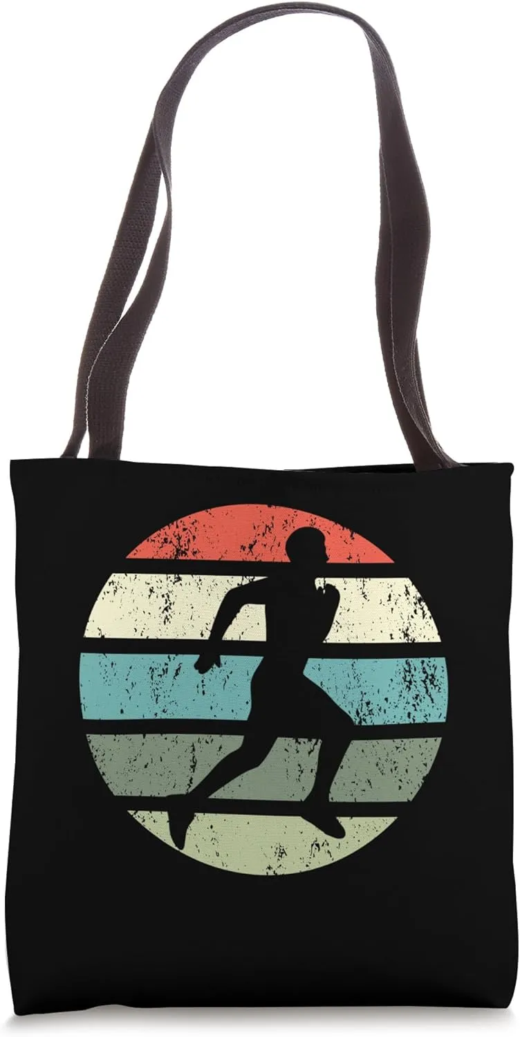 Vintage Jogging Endurance Retro Running Old School Athletes Tote Bag