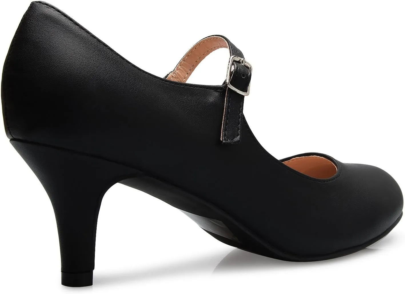 Womens Classic Low Mid Heels Mary Jane Pumps - Adorable Round Toe Vintage Retro Shoes