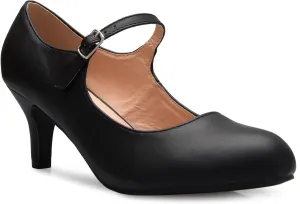 Womens Classic Low Mid Heels Mary Jane Pumps - Adorable Round Toe Vintage Retro Shoes