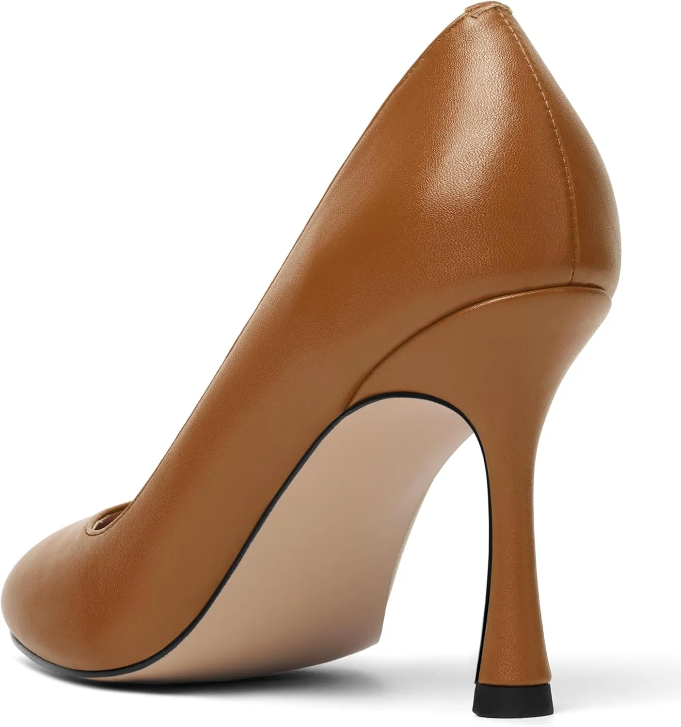 Womens Dress Round Toe Wedding Slip On Matte Stiletto High Heel Pumps Shoes 3.3 Inch