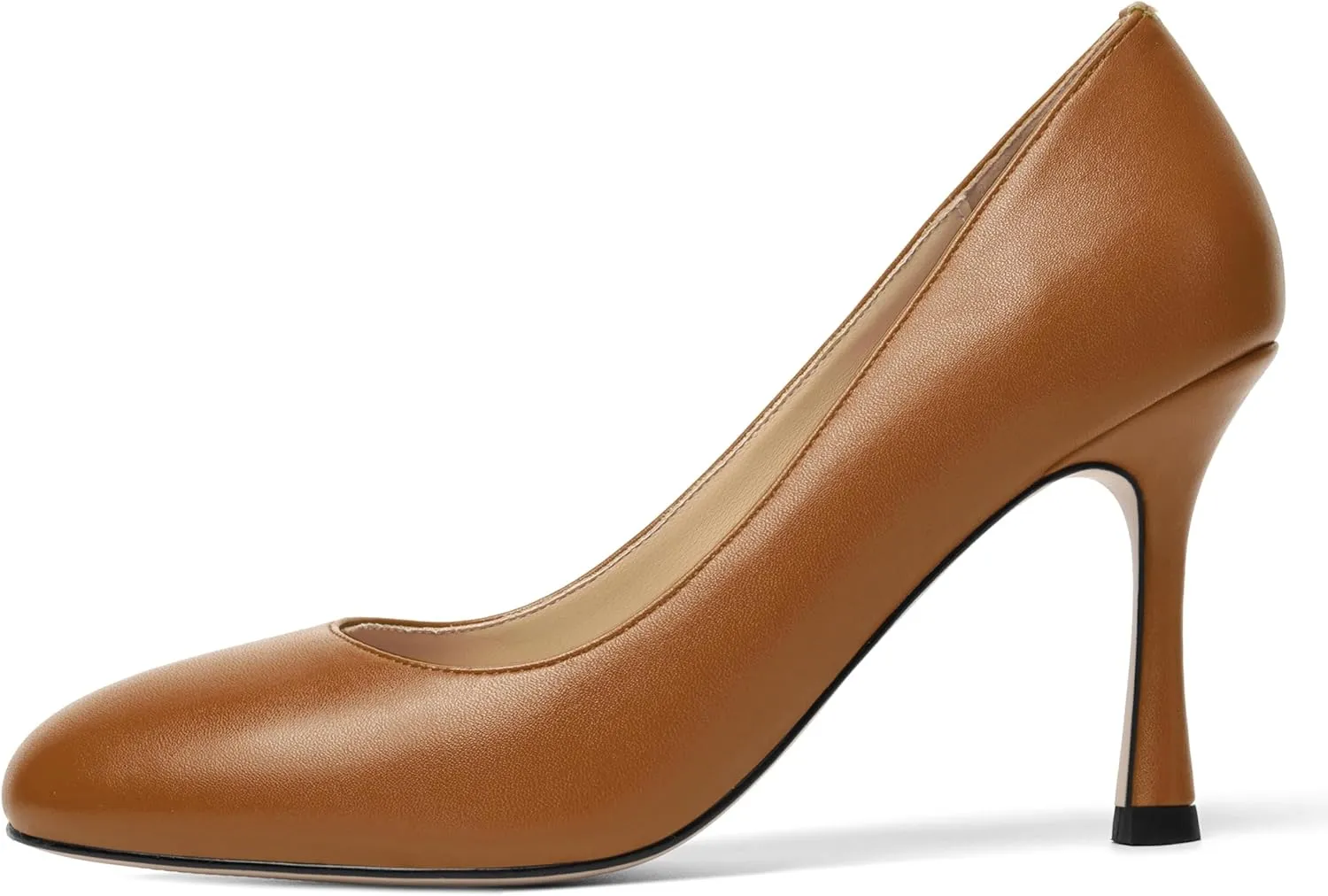 Womens Dress Round Toe Wedding Slip On Matte Stiletto High Heel Pumps Shoes 3.3 Inch
