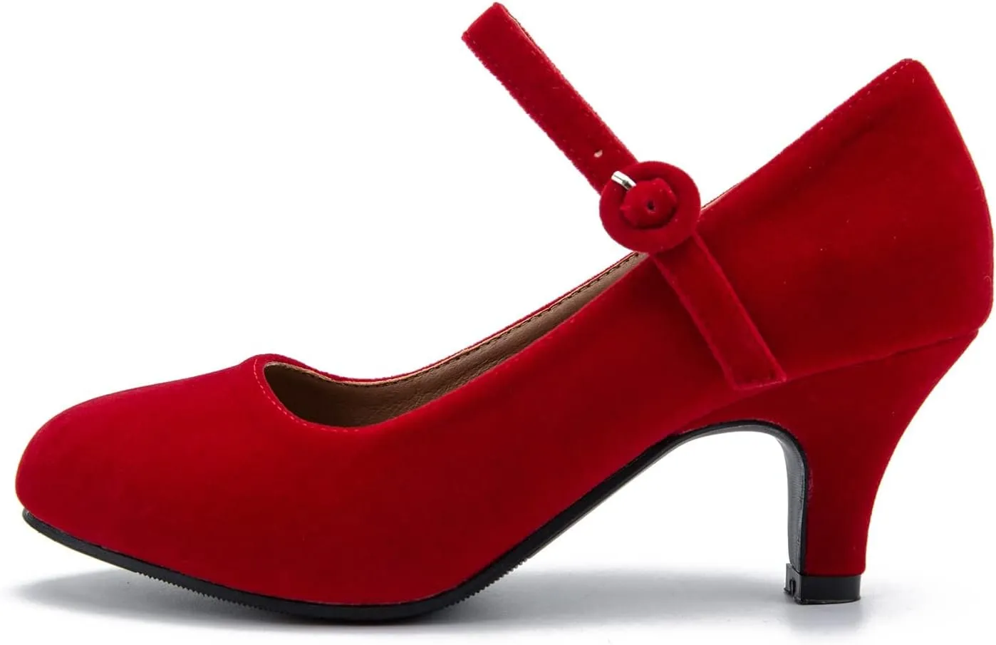 Women's Mary Jane Shoes Kitten Heel Closed Round Toe Low Heels Ankle Strap Office Work Church Wedding Pumps