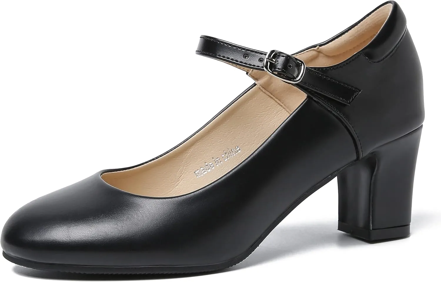 Women's Mary Jane Shoes Low Block Heel Round Toe Dress Office Work Church Pumps