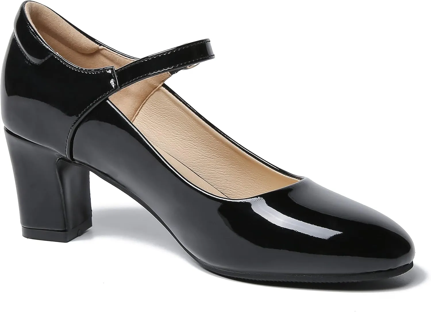 Women's Mary Jane Shoes Low Block Heel Round Toe Dress Office Work Church Pumps
