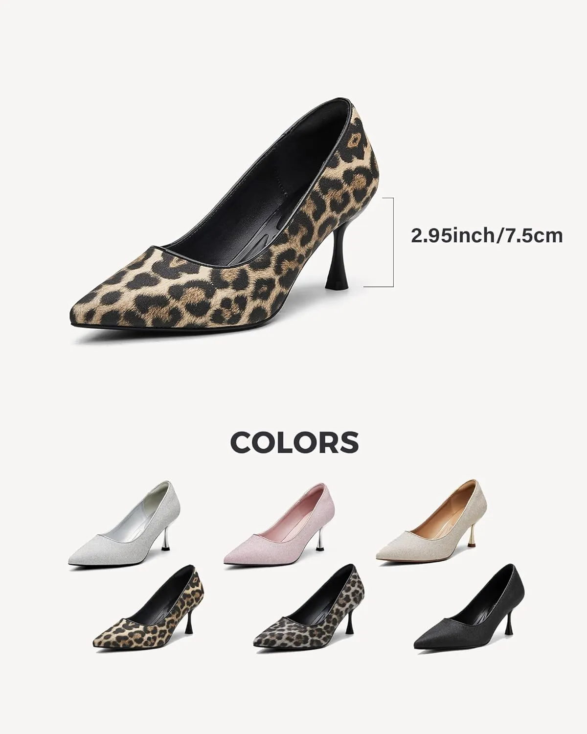 Women's Minimalist Pointed Toe Heeled Pumps Wide