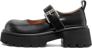 Women's Platform Ankle Strap Mary Janes Low Heel Chunky Pumps Comfortable Round Toe Lug Sole Dress Shoes Casual Fashion Oxfords