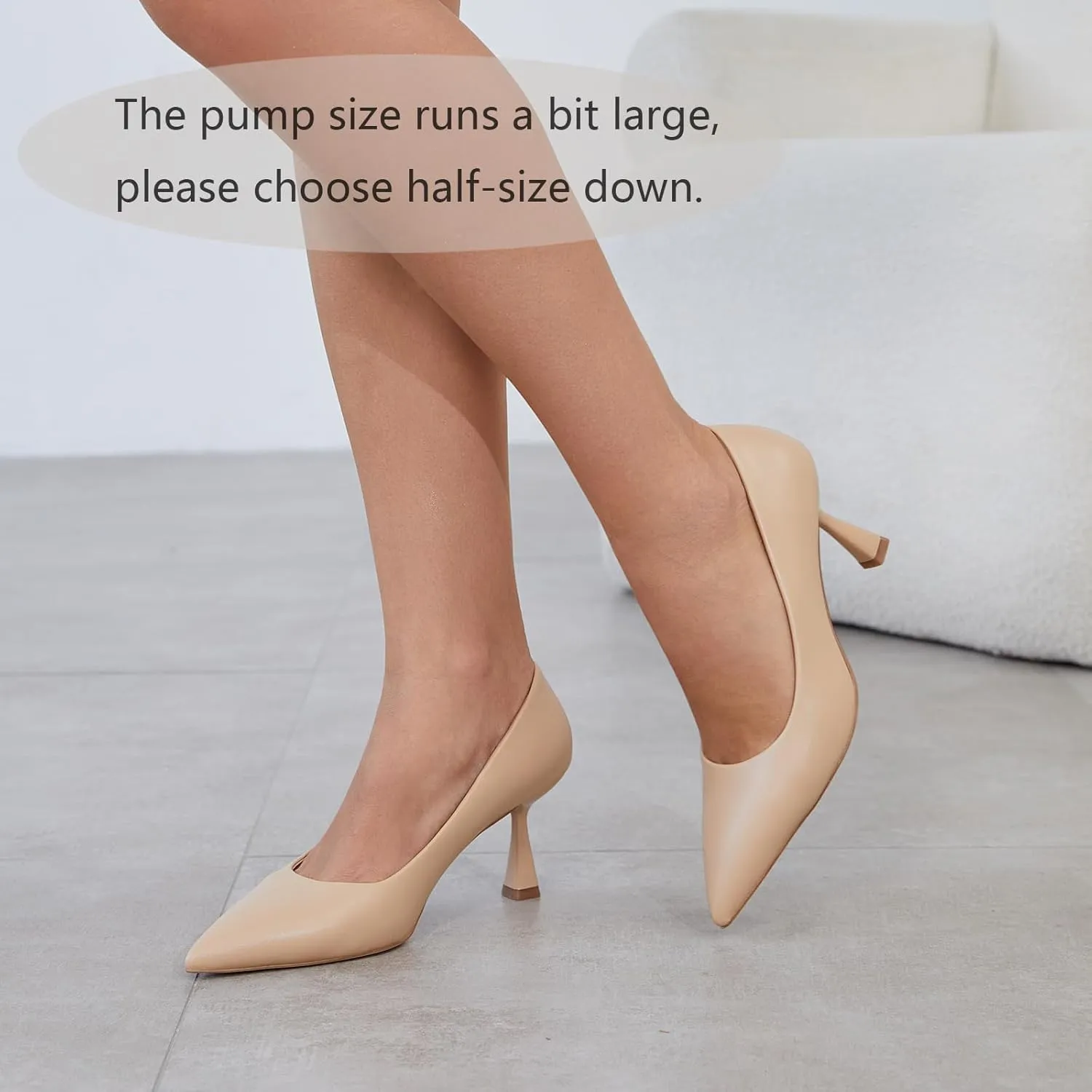 Women's Pumps 3 Inch Kitten Heel Pointed Toe Shoes for Women Comfortable Office Work Dress Shoes