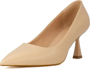 Women's Pumps 3 Inch Kitten Heel Pointed Toe Shoes for Women Comfortable Office Work Dress Shoes