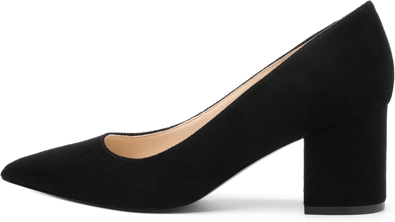 Women's Pumps, Pointed Closed Toe Black Gold Kitten Heels for Women, Comfortable 2 Inch Mid Heel Women's Dress Shoes