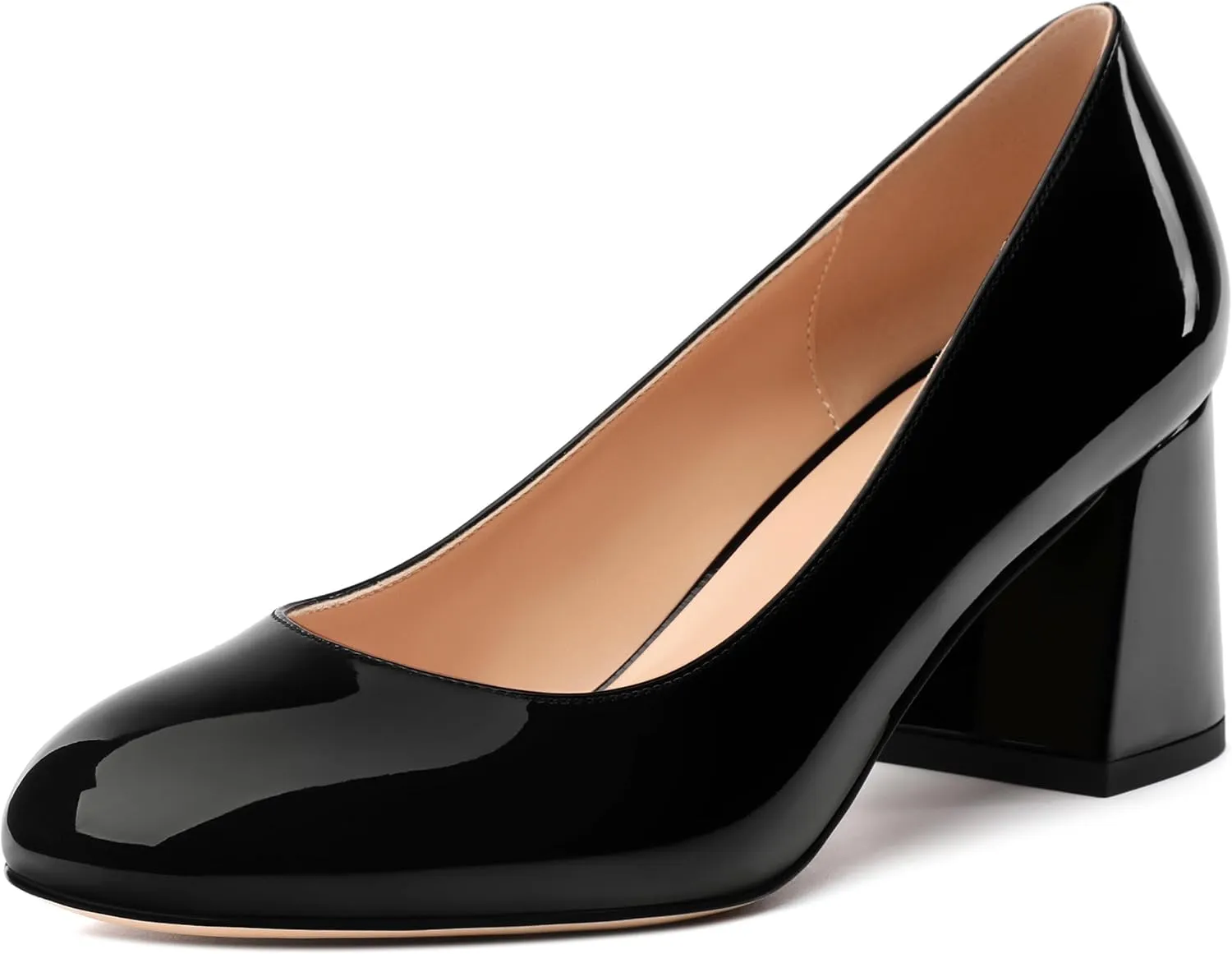 Women's Pumps, Round Toe High Heels, Fashion Chunky Heels Shoes for Women