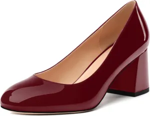 Women's Pumps, Round Toe High Heels, Fashion Chunky Heels Shoes for Women