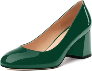 Women's Pumps, Round Toe High Heels, Fashion Chunky Heels Shoes for Women