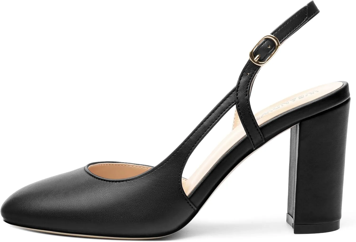 Womens Slingback Shoes Closed Round Toe High Heels Shoes Fashion Women's Pumps Shoes for Party Dress Wedding Office
