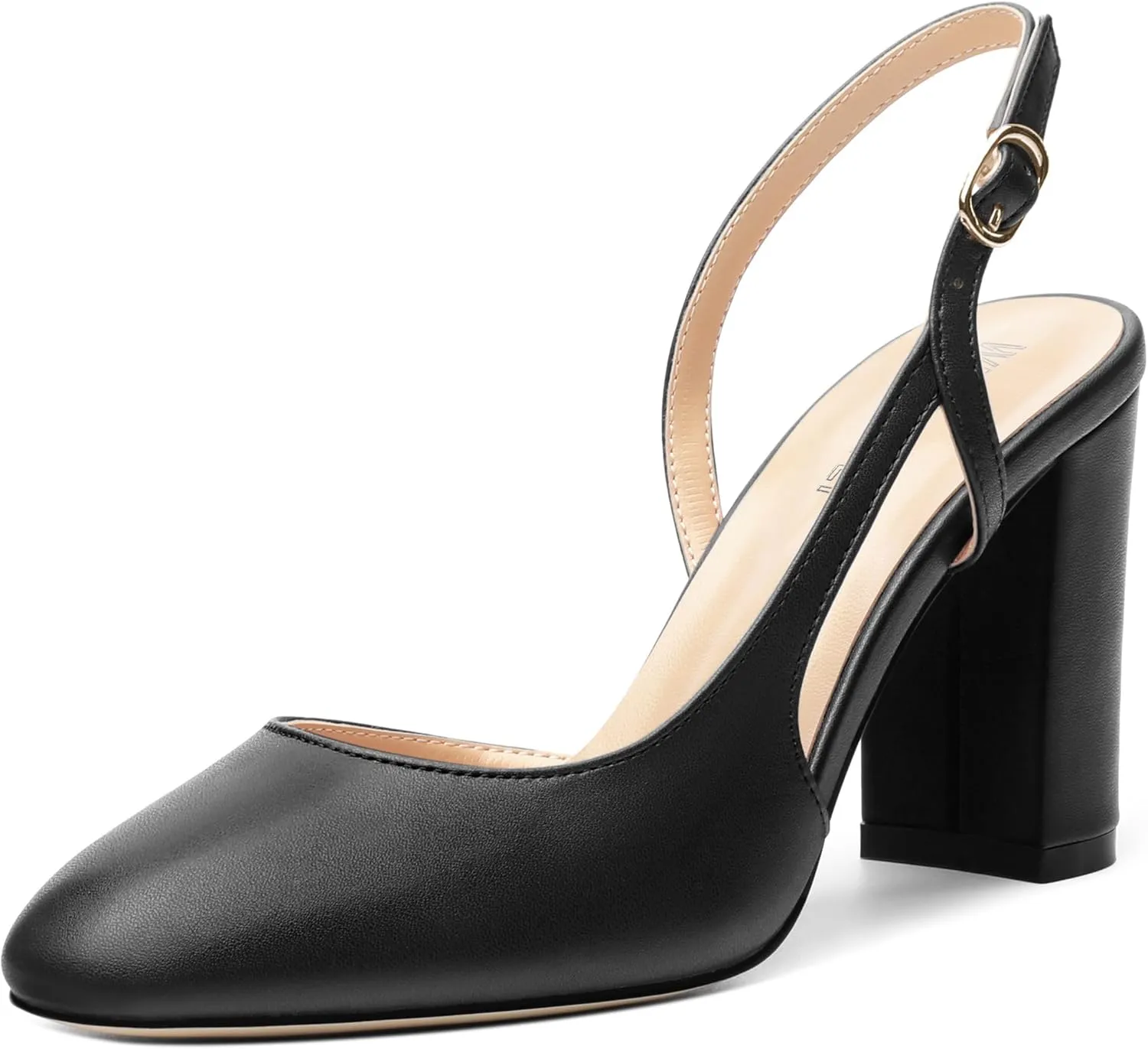 Womens Slingback Shoes Closed Round Toe High Heels Shoes Fashion Women's Pumps Shoes for Party Dress Wedding Office