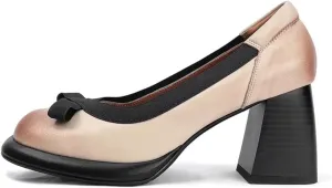 Women's Ultra-Soft Lamb Leather Pumps - Comfortable Round-Toe Chunky Heel Gothic Lolita JK Shoes