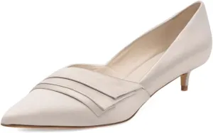 XYD Womens Business Heels for Work Professional Closed Pointy Toe Slip On Kitten Pumps Office Dress Shoes