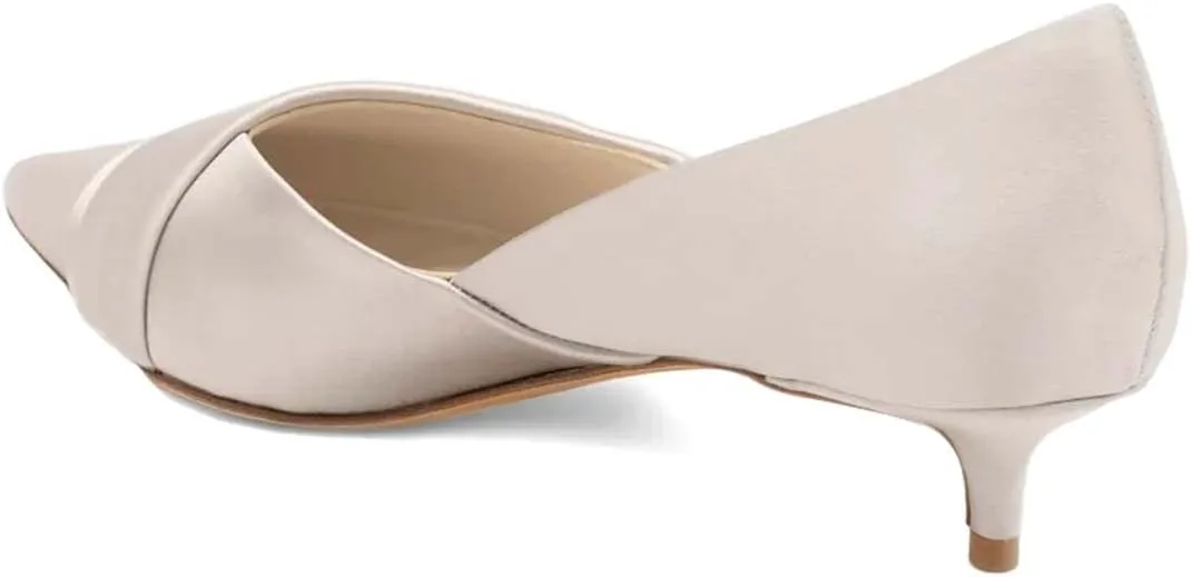XYD Womens Business Heels for Work Professional Closed Pointy Toe Slip On Kitten Pumps Office Dress Shoes