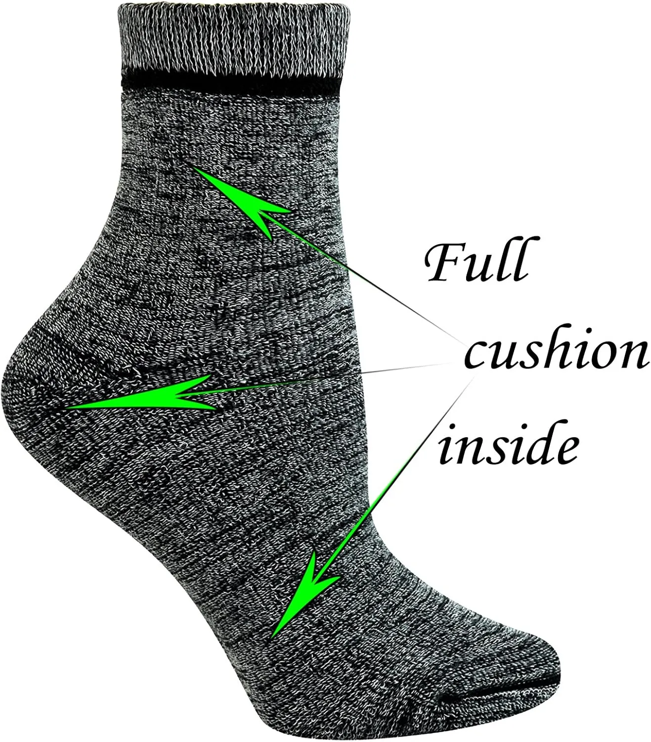 Yomandamor Women's 3 Pairs Non-Binding Quarter Thick Warm Winter Socks with Seamless Toe and Full Cushion