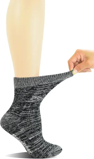 Yomandamor Women's 3 Pairs Non-Binding Quarter Thick Warm Winter Socks with Seamless Toe and Full Cushion