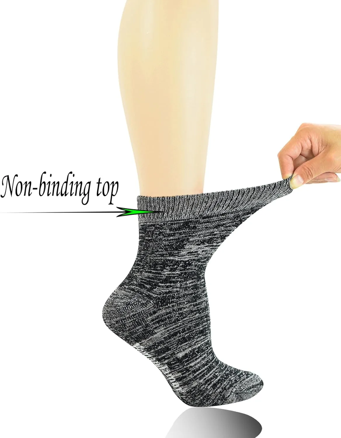 Yomandamor Women's 3 Pairs Non-Binding Quarter Thick Warm Winter Socks with Seamless Toe and Full Cushion