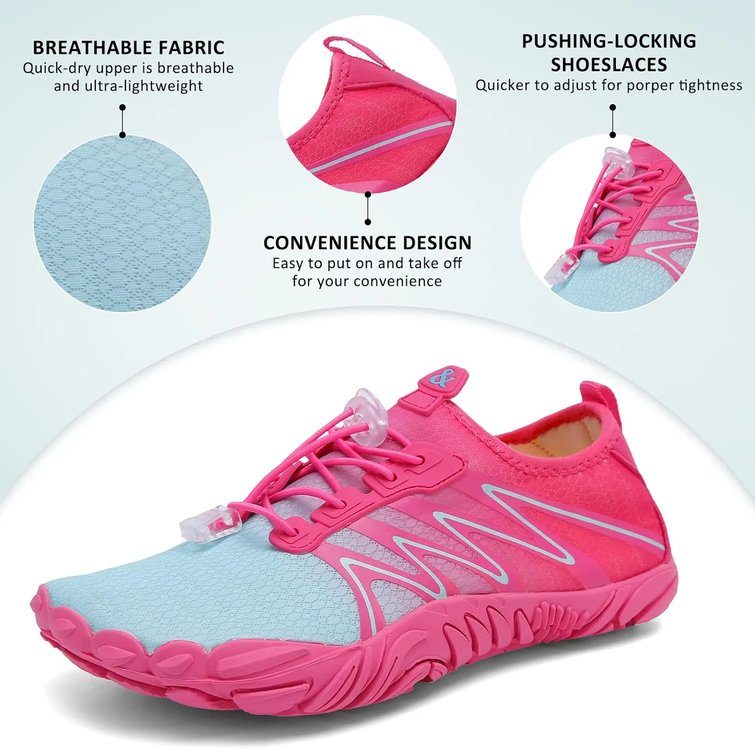 ziitop Water Shoes for Men Women Beach Barefoot Swim Rock Climbing Pool Shoes Socks, Anti-Slip Breathable Quick Dry Lightweight Slip-on, Outdoor Sport Hiking Walking Boating Fishing Diving Surfing